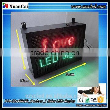 Small Outdoor Full color display graphic 38x54x16cm RGB Time, date,temperature, graphic LED message sign board