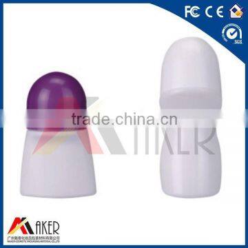 Fancy Shapes White Plastic Roll on Bottle
