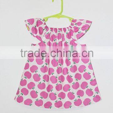 Girl Short Sleeve Dress Toddler Summer Dress Apple Printed Kids Jumper photo-3