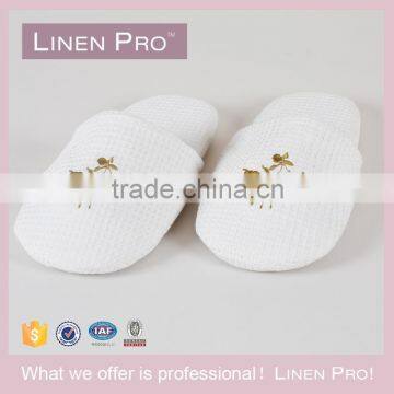 Hotel Collection White Closed Toe Waffle Weave Spa Slippers