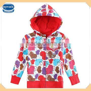 (F3333) cream 2-6y children fleece jacket coat baby girls jackets kids with hoody