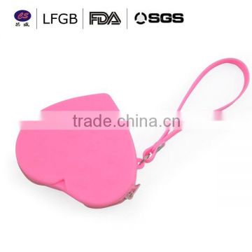 hot new products for2015 silicone lady bag / heart shape silicone hand bag with hand handle strape