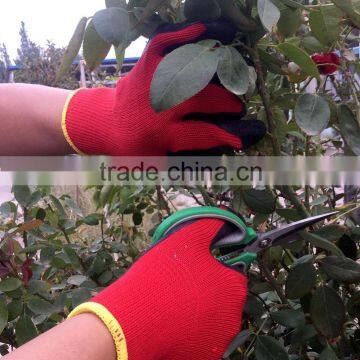 10guage Red Cotton Black Latex Wrinkle Coated Gloves photo-5