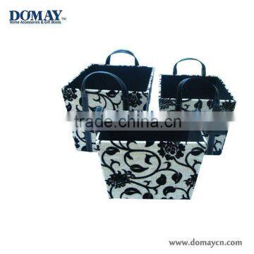 faux leather storage basket/home decor PU/CANVAS tote basket