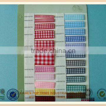 2014 Hot sale plaid ribbon for cloth