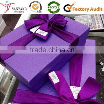 Craft Lid Paperboard Gift Box With Satin Ribbon and Bow Knot photo-6