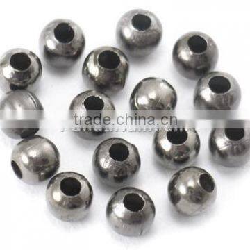 Spacer Beads, Iron, Black, about 3.2mm in diameter, 3mm thick, hole: 1.2mm(E006-B)