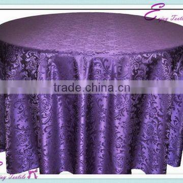 YHT#24 eggplant damask polyester banquet wedding wholesale cheap table cloth linen overlay