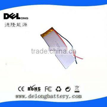 3.7v ultral thin polymer lithium rechargeable battery for mp5