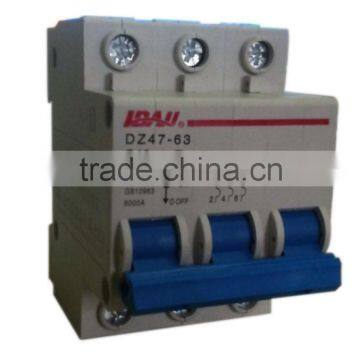 Hot sell DZ47-63-3p C45 miniature circuit breaker MCB