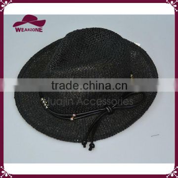 High quality straw panama hat with PU band