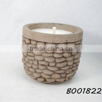 534 White Unscented Candle for Outdoor Usage Stone Granule in Cement Tank Pot Candles photo-3