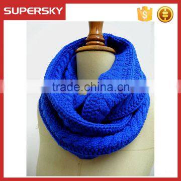 V-423 customized crochet knitting chunky pattern circle wrap scarf knitting infinity loop scarf