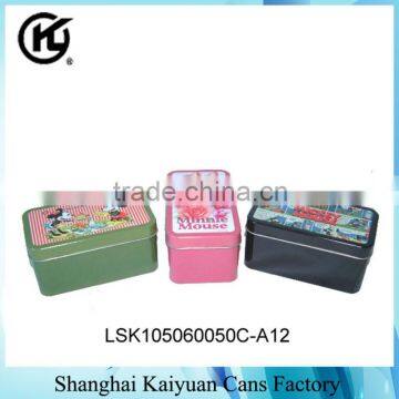 High Quality Rectangular Gift Candy Cookies Tin Can Box(various lids and printings)