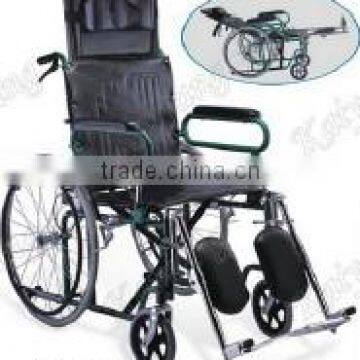 Rehabilitation Therapy Supplies steel manual high reclinning wheelchair With Factory Price