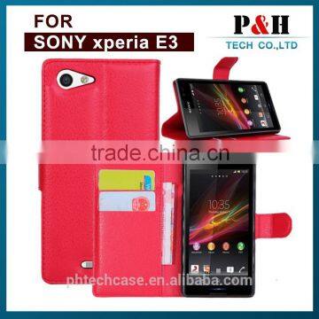 for sony e3 cover/PU case for song e3/PU case for song xperia e3