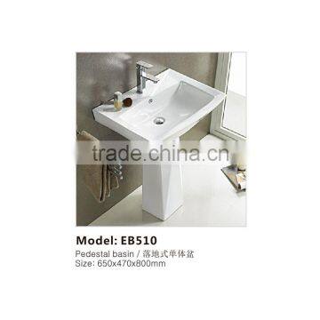 Free Standing Ceramic Pedestal Wash Sink EB510