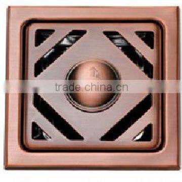 High quality gold color square-shaped shower floor drain