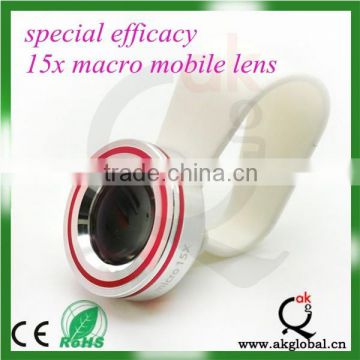 smartphone 15x macro lens mobile phone lens with circle chip