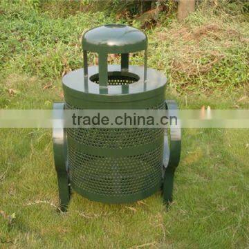 Powder Coated Metal Outdoor Dustbin With Ashtray photo-3