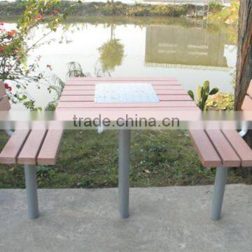 Modern reycled plastic wooden outdoor chess table