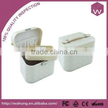 Handmade Pink Double-deck Mirrored Jewelery Packaging Box Handle Mirror Jewelery Case Wholesale photo-2