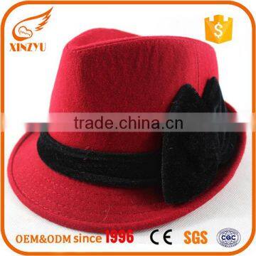 Winter style felt fedora hats cheap women red wool hat fedora for sale                        
                                                                                Supplier's Choice