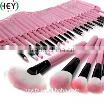 Synthetic Hair Pink Tip Professional Cruelty Free 32PC Makeup Brush Set With PU Bag