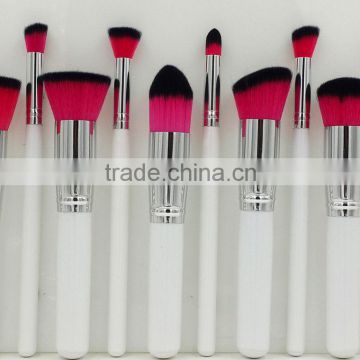 10Pcs Posh Brush Set white Wooden Handle Brush For Makeup