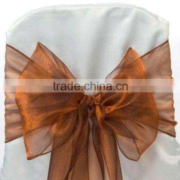 Bronze BLACK ORGANZA SASHES CHAIR BOW SASH WEDDING SASHES