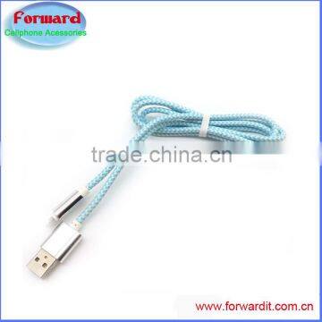 aluminum fabric braided double color quick charge micro usb cable