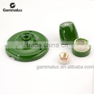 E27 Ceramic Ceiling Rose Lamp Holder,Black Green Porcelain Lamp Cup