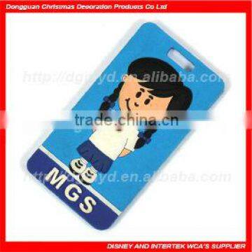 littel girl custom design soft PVC luggage tag