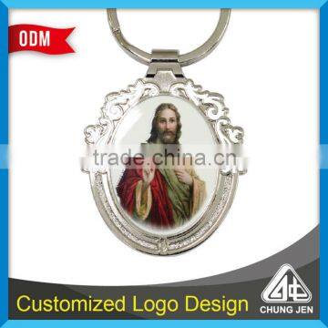 China Manufacturer cheap Jesus Christ printed keychain