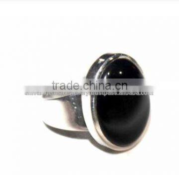 Natural Black Agate Ring