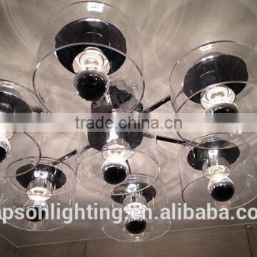 Modern Desingn Glass Shade Indoor Ceiling Lamp With Chandelier photo-5