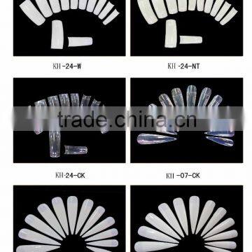 Long false nail natural /transparent /white artificial nail for Salon DIY use