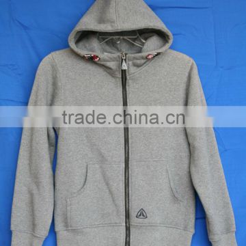 Grey color girls hoodie the fleece clothing