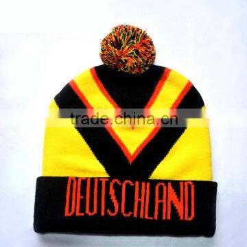 Customized knit hat beanies with top ball winter hat