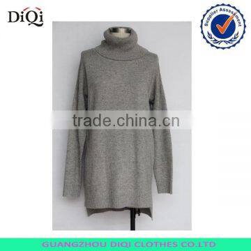 ladies grey sweater long pullover turtleneck pullover