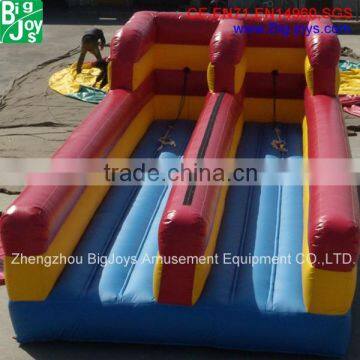 2016 new design hot game 2 lanes bungee run inflatable game for sale