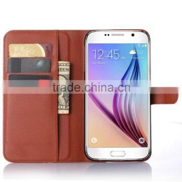 Factory Price Lichee Leather Pouch Wallet Case Folio Stand Cover for Samsung GALAXY S7 Plus photo-2