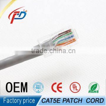 8 Number of Conductor Cat5e Network Patch Cord Rg45 Plug Patch Cable
