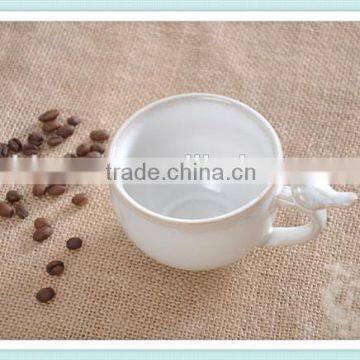 200ml Ceramic Coffee Mug With Saucer and Bird in Handle photo-2