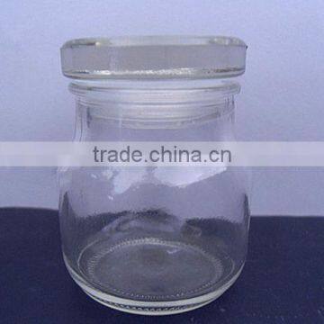 Wholesale clear glass candle holder,mini glass candle cup with lid