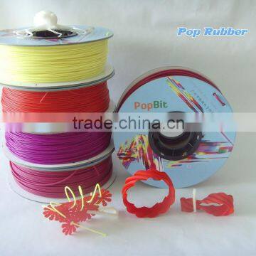 3D printer rubber filament flexible rubber filaments 3D rubber wire use for 3D printer black red blue purple China first rubber