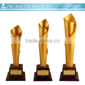 Gold Award Trophy with Wooden Base