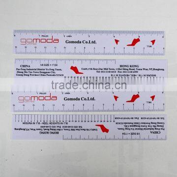 Promotional gifts flexible pvc ruler, printing 2 sides 15cm size plastic pvc ruler