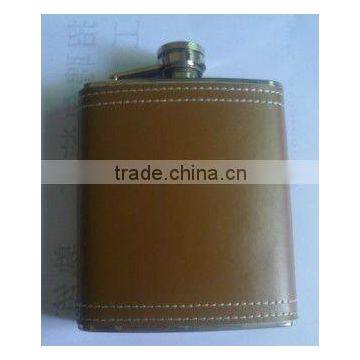 leather hip flask stainless steel