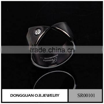 Men Jewelry Band Wedding Cubic Zircon Black Tungsten Rings